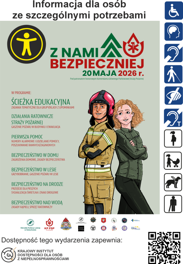 Plakat informacyjny wydarzenia Z nami Bezpieczniej